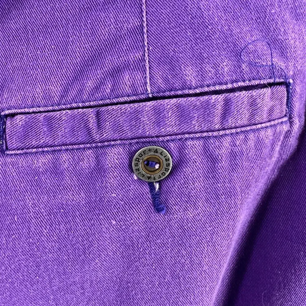 LizSport‎ Vintage Purple Denim High Waisted Shorts Pleated 90's Women's Size 12